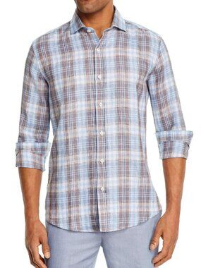 Dylan Gray Light Blue Plaid Button-up Shirt/1018